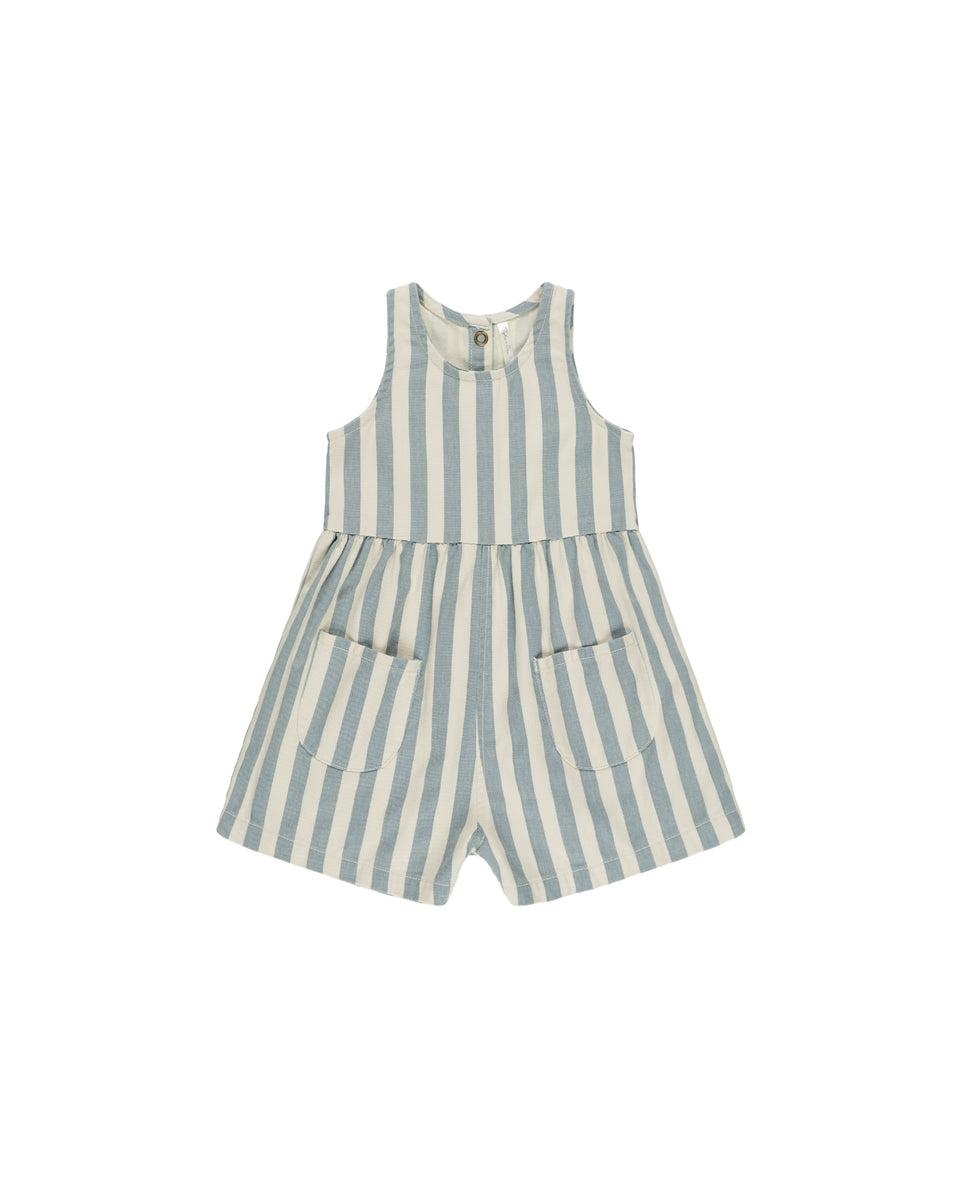 Rylee + Cru Beau Romper - Sea Green