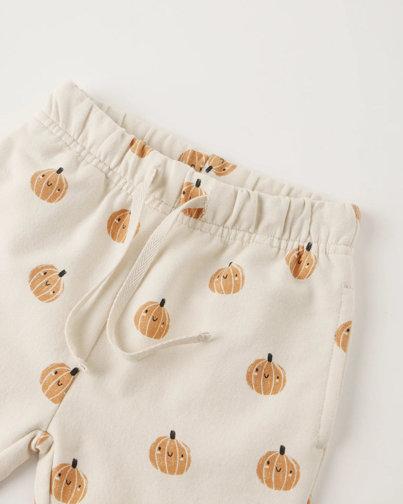 Relaxed Fleece Sweatpant in Smiley Pumpkins by Quincy Mae