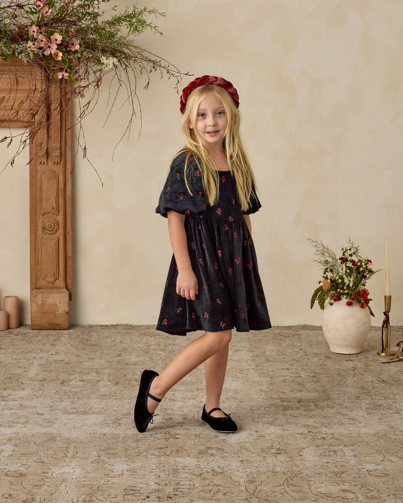 Nina Dress in Velvet Floral by Noralee