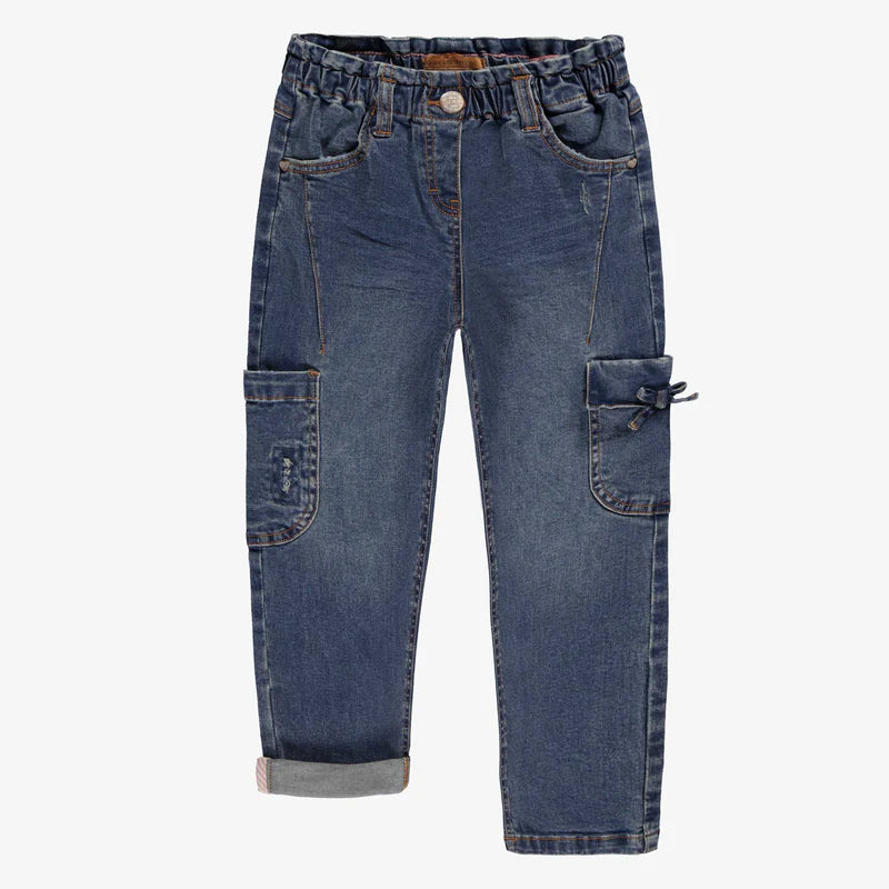 Blue Paperbag-Waist Jeans by Souris Mini