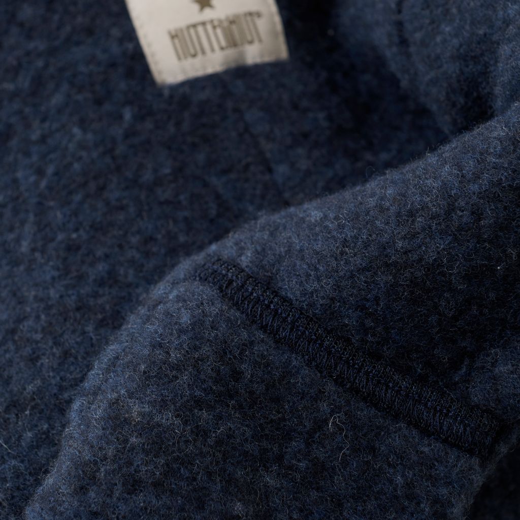 Pram Suit in Navy Melange with Ears by Huttelihut