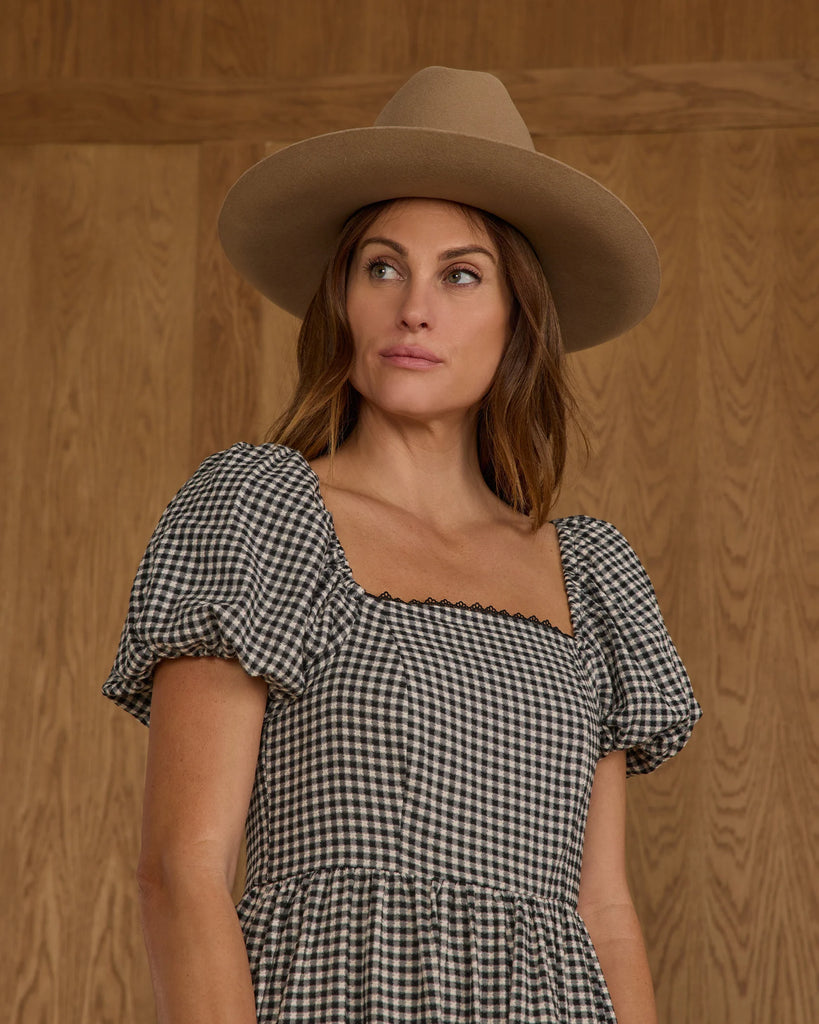 Chiara Dress in Black Gingham by Rylee + Cru