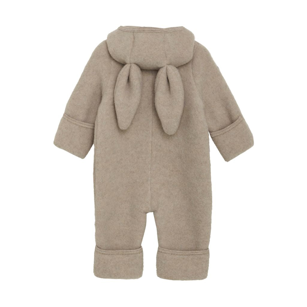 Pram Suit in Camel Melange with Ears by Huttelihut