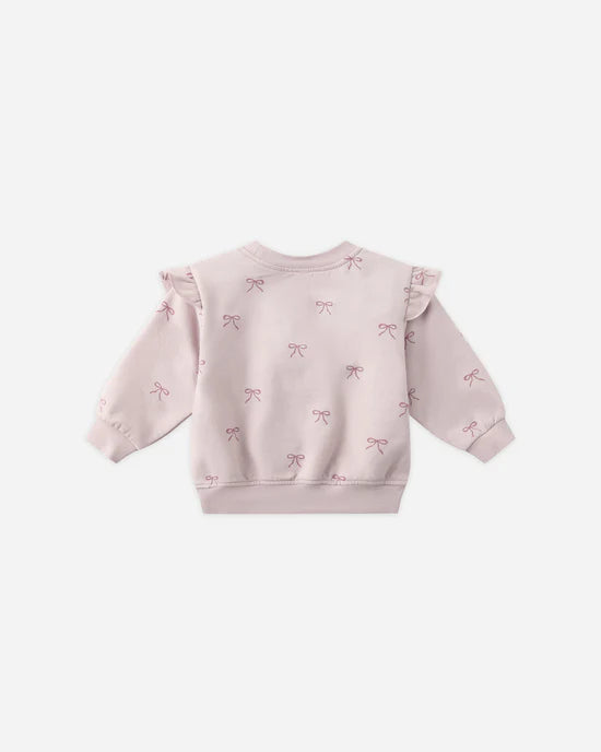 Ruffle Fleece Sweatshirt in Bows by Quincy Mae