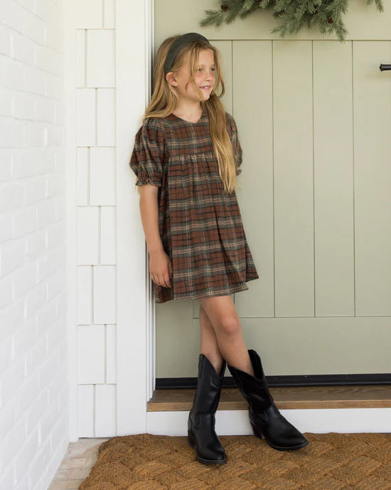 Jolene Dress in Holiday Plaid by Rylee + Cru