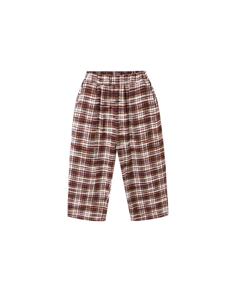 Palmer Pant in Burgundy Plaid by Rylee + Cru