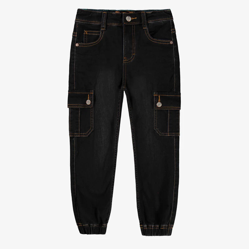 Jeans with Cargo Pockets in Black by Souris Mini
