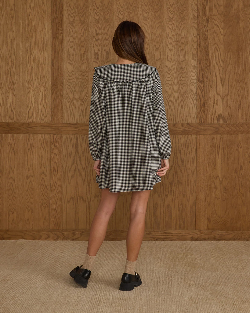 Mini Dress in Black Gingham by Rylee + Cru