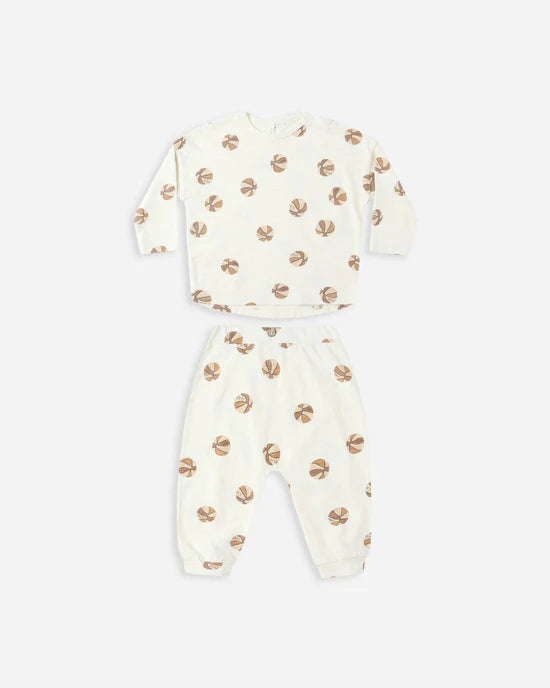 Long Sleeve Tee + Pant Set in Basketball by Rylee + Cru