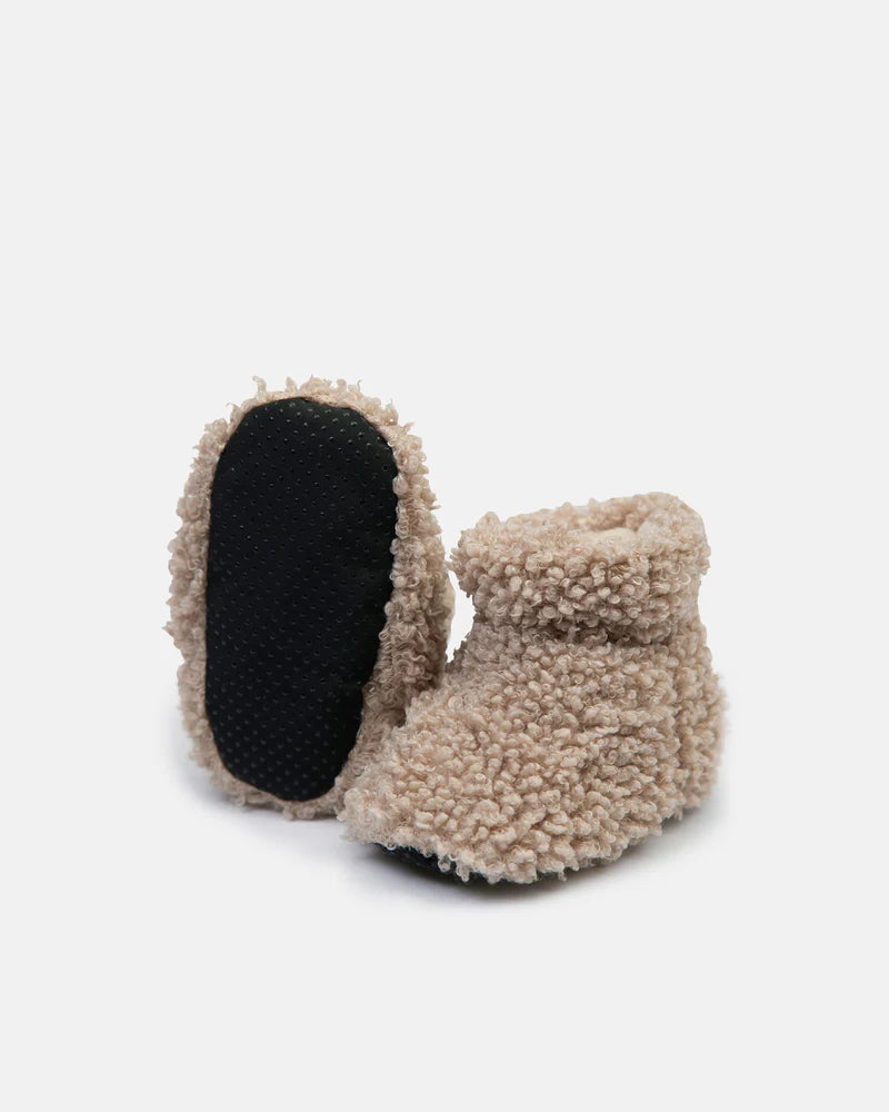 Teddy Baby Booties in Oatmeal by 7AM