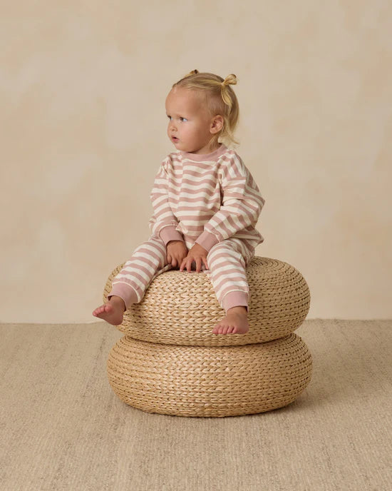 Relaxed Sweatshirt in Pink Stripe by Quincy Mae