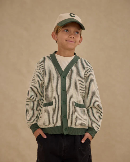 Haywood Cardigan in Green Stripe by Rylee + Cru