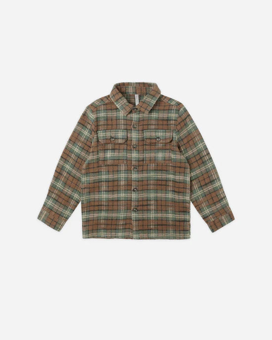 Pocketed Flannel Shirt in Holiday Plaid by Rylee + Cru