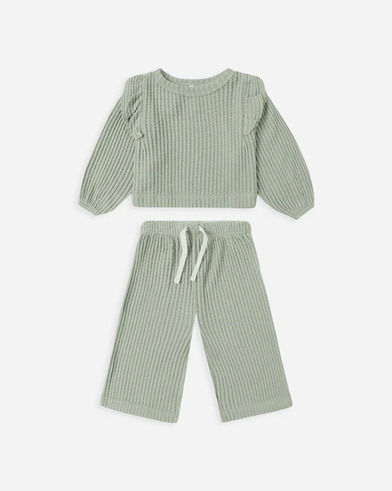 Ruffle Cozy Set in Fern by Quincy Mae