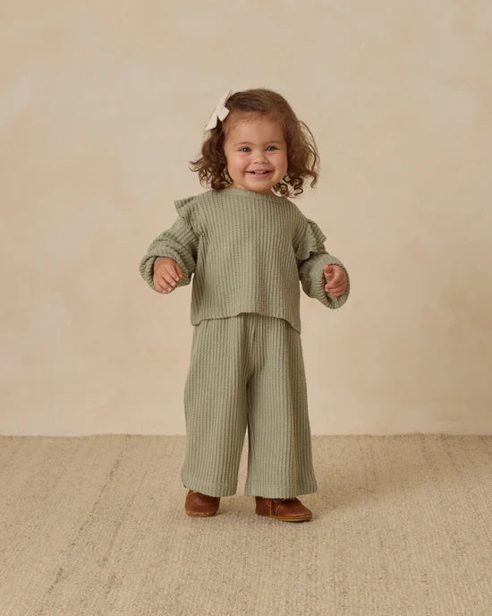 Ruffle Cozy Set in Fern by Quincy Mae