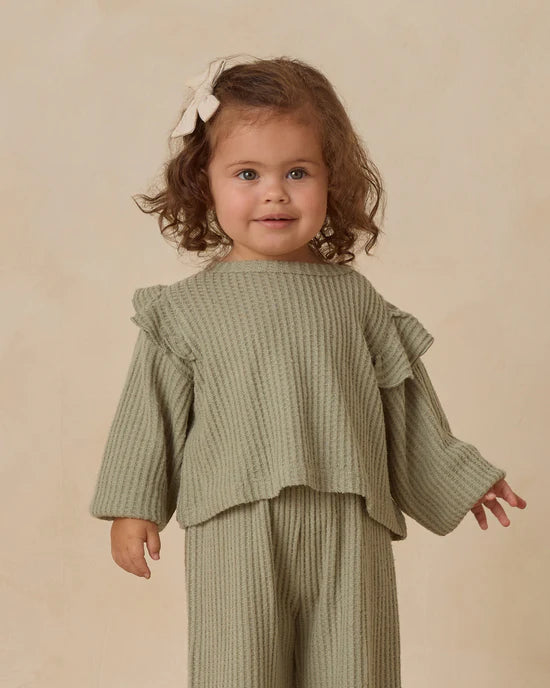 Ruffle Cozy Set in Fern by Quincy Mae