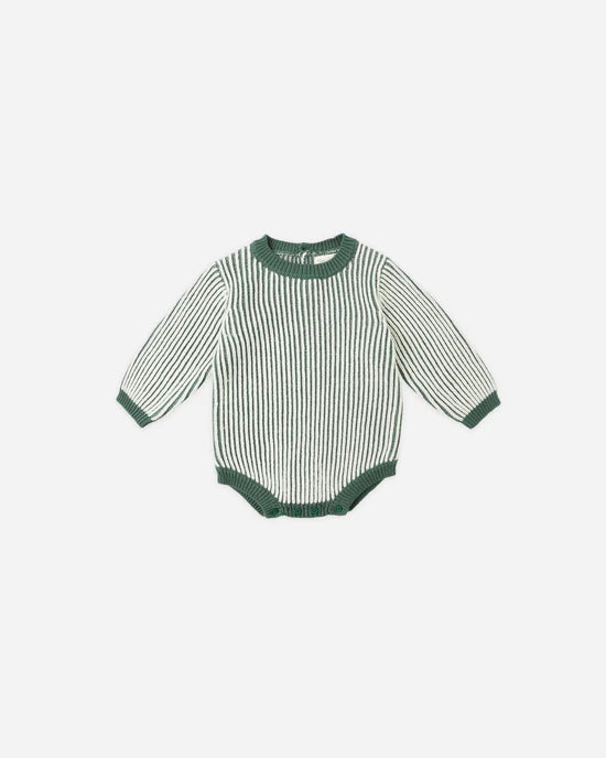 Haywood Romper in Green Stripe by Rylee + Cru