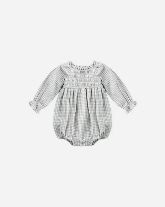 Eden Romper in Blue Gingham by Quincy Mae