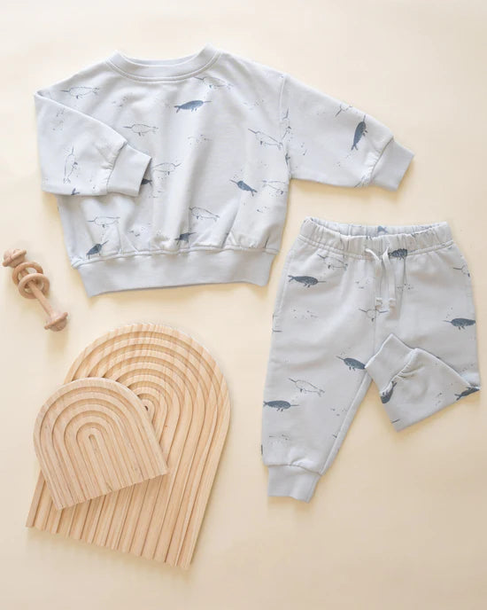 Relaxed Fleece Sweatpant in Narwhals by Quincy Mae