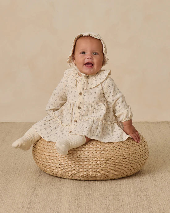 Ruffle Collar Button Dress in Bluebell by Quincy Mae