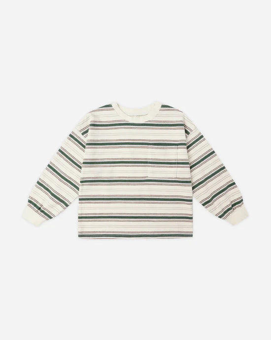 Relaxed Long Sleeve Tee in Retro Stripe by Rylee + Cru