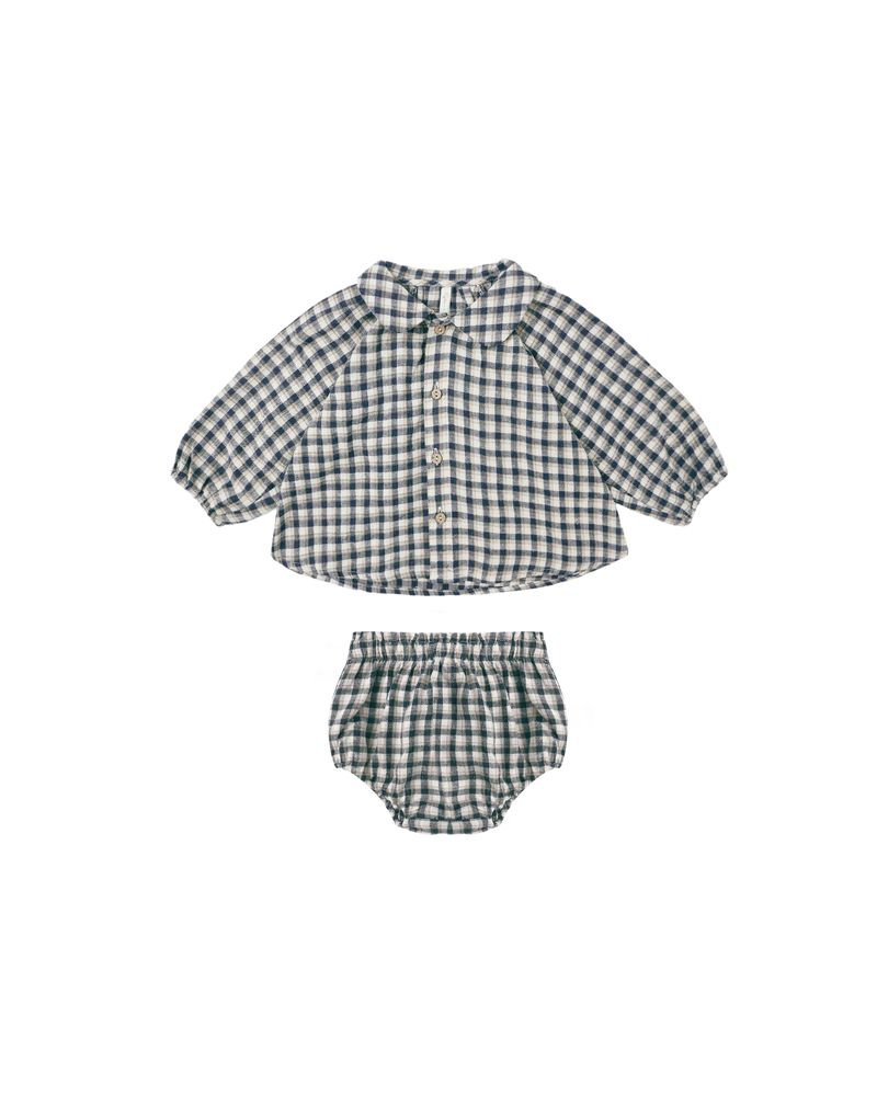 Nellie Set in Navy Check by Rylee + Cru