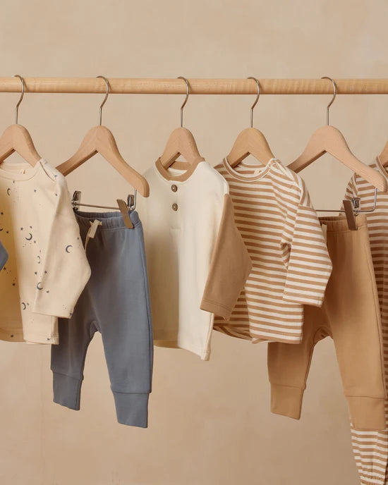 Long Sleeve Tee in Gold Stripe by Quincy Mae