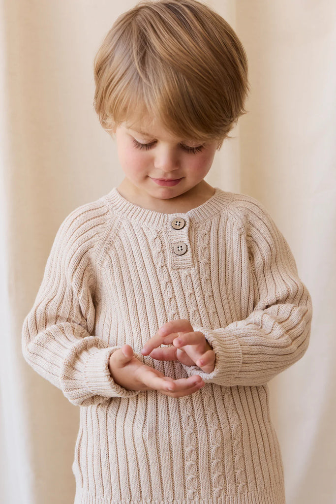 Nathaniel Jumper in Oatmeal Marle by Jamie Kay