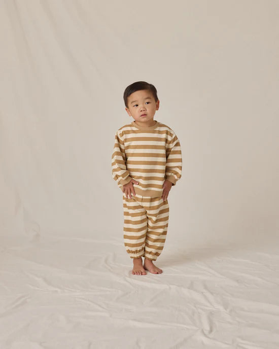 Oversized Sweatpants in Gold Stripe by Quincy Mae
