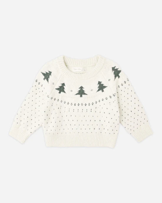 Fair Isle Sweater in Trees by Rylee + Cru
