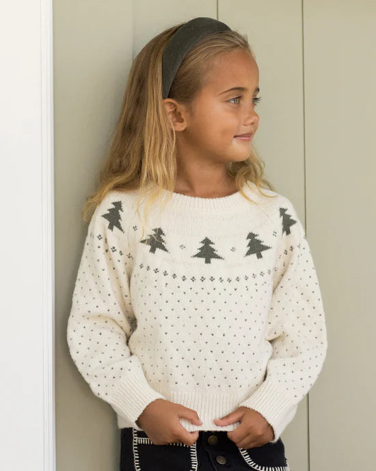 Fair Isle Sweater in Trees by Rylee + Cru