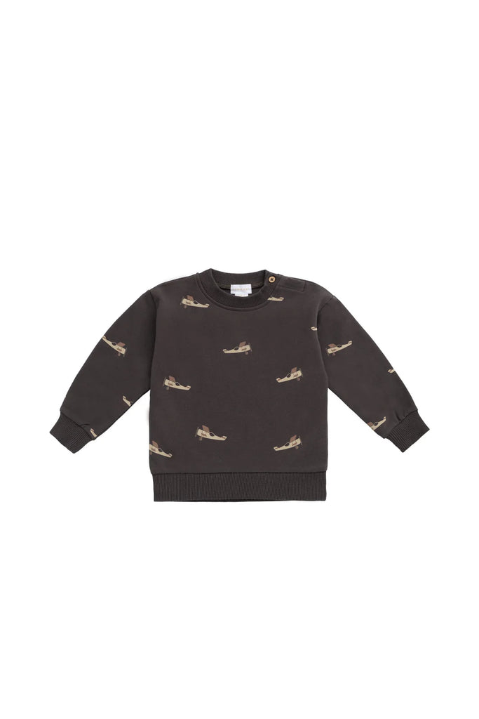 Peyton Sweatshirt in Pilot Planes Bistre by Jamie Kay