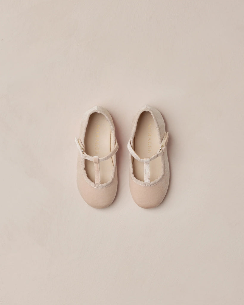 T-Strap Ballet Flats in Rose by Noralee