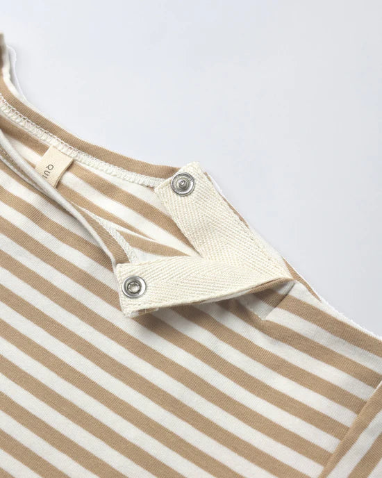 Long Sleeve Tee in Gold Stripe by Quincy Mae