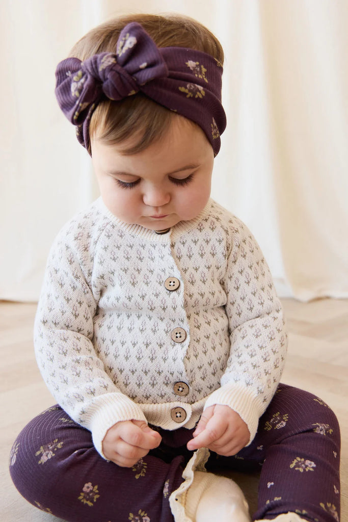 Savannah Jacquard Cardigan in Sheer Pink by Jamie Kay