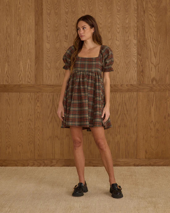 Naomi Dress in Holiday Plaid by Rylee + Cru