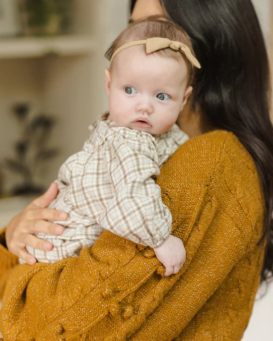 Mia Top + Bloomer Set in Blue Plaid by Quincy Mae