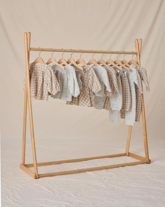 Mia Top + Bloomer Set in Blue Plaid by Quincy Mae