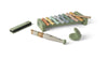 Four piece music set in green, yellow, orange and blue.