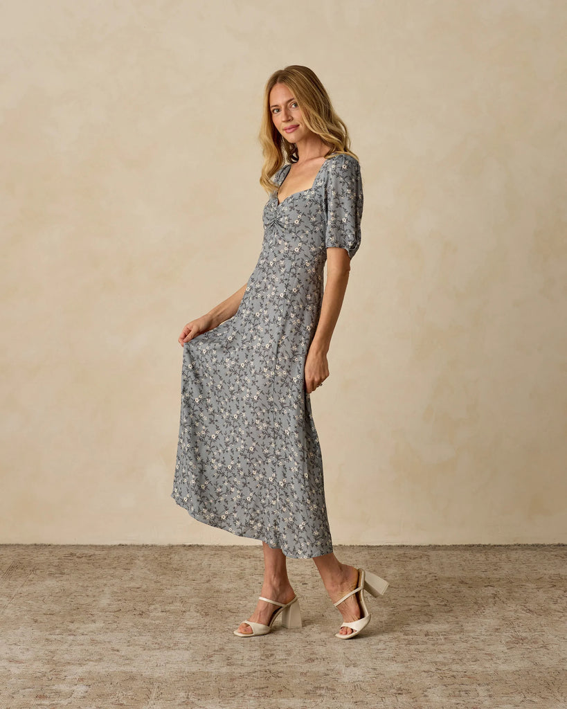 Violet Dress in French Blue Floral