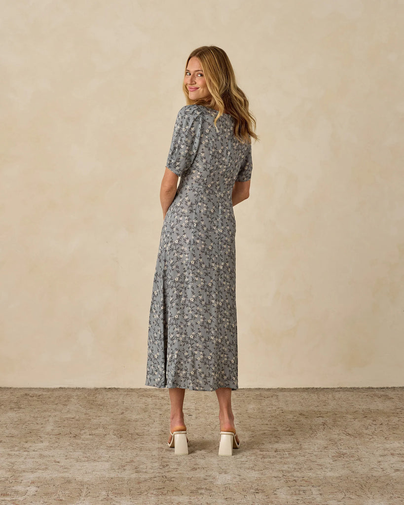 Violet Dress in French Blue Floral