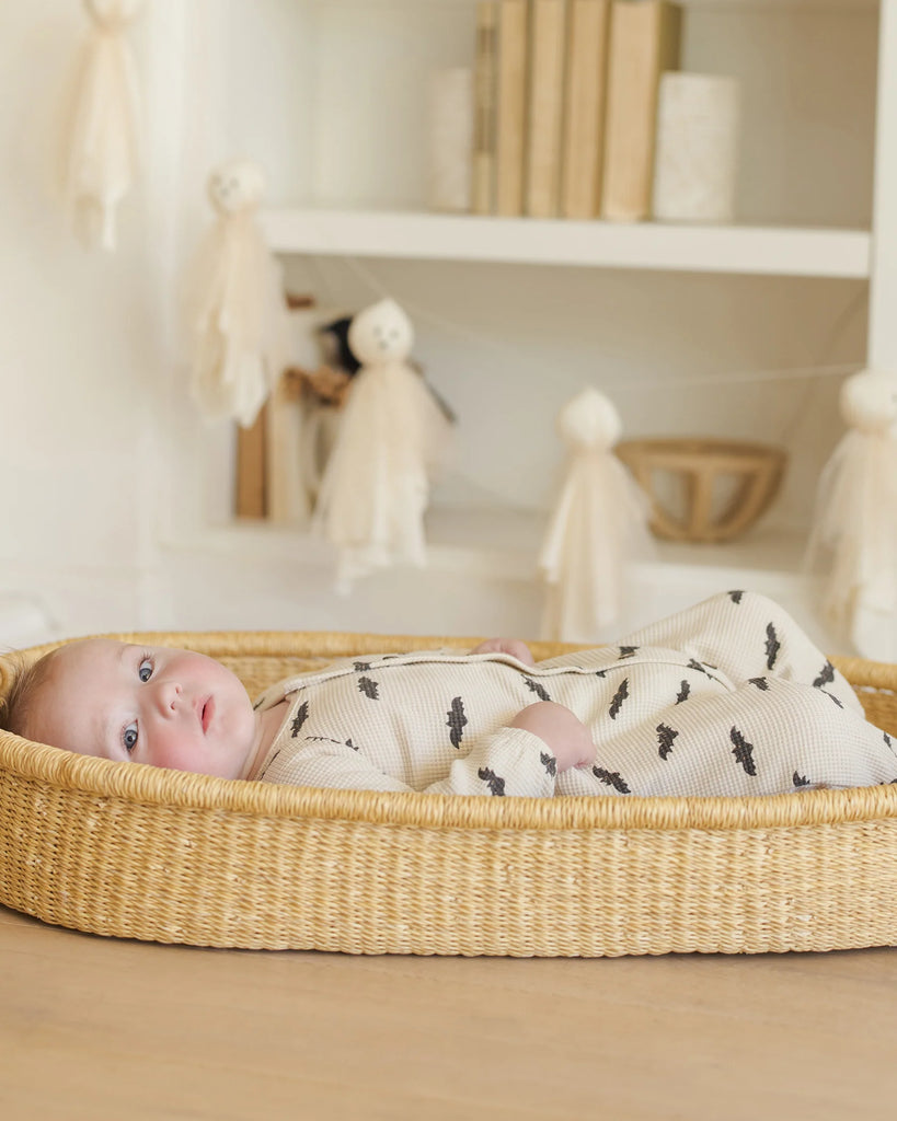 Waffle Long Sleeve Jumpsuit in Bats by Quincy Mae