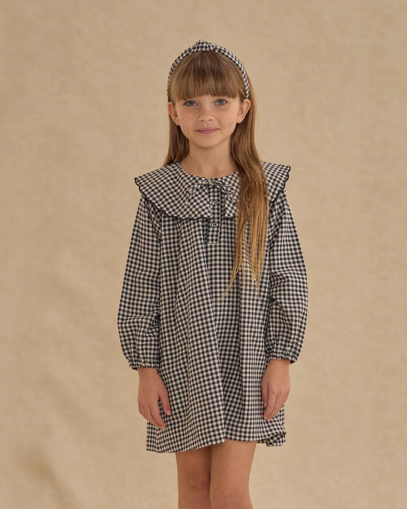 Mini Dress in Black Gingham by Rylee + Cru