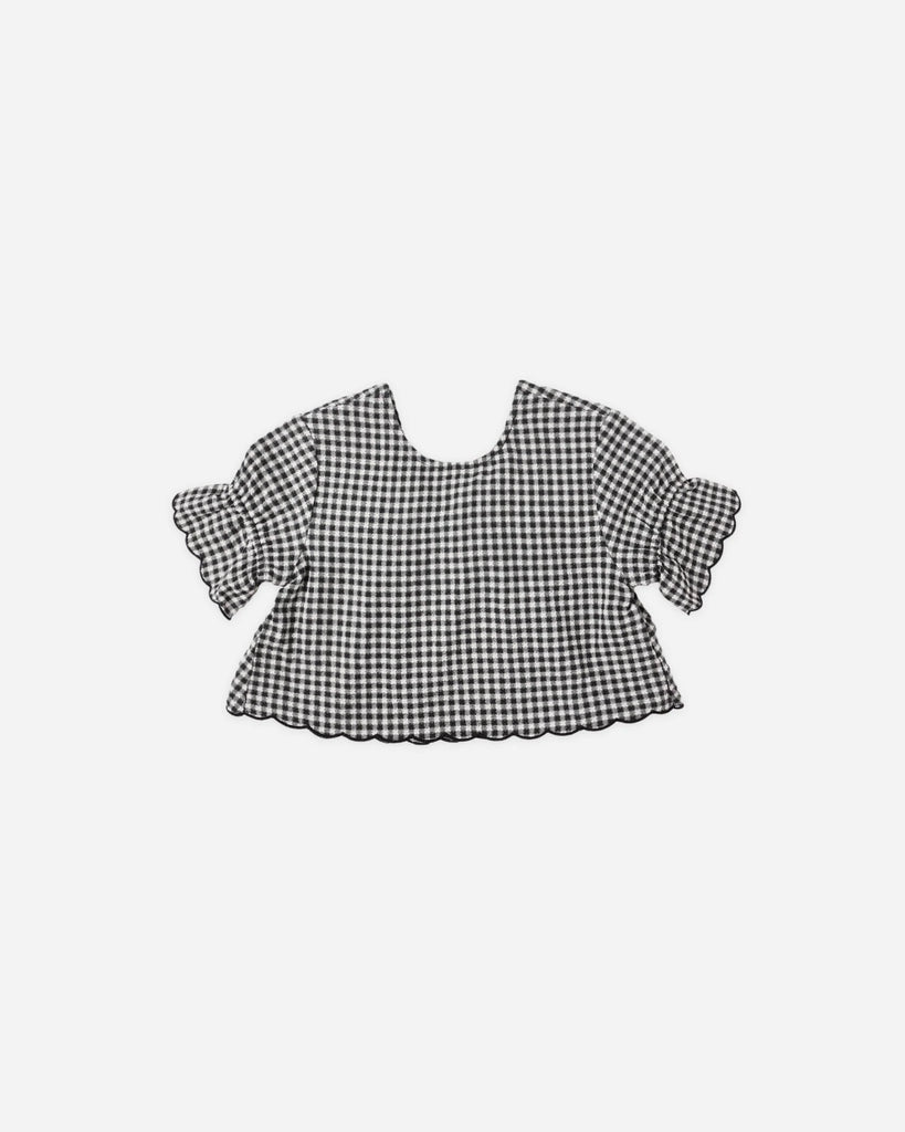 Francie Blouse in Black Gingham by Rylee + Cru