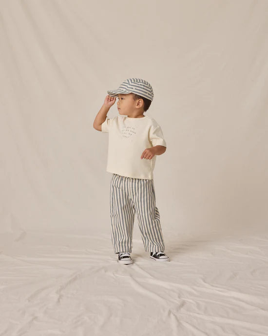 Grayson Pant in Ocean Pinstripe by Quincy Mae