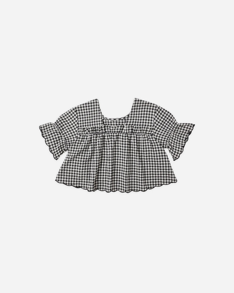 Francie Blouse in Black Gingham by Rylee + Cru
