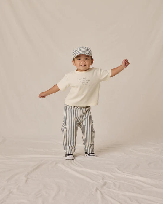 Grayson Pant in Ocean Pinstripe by Quincy Mae