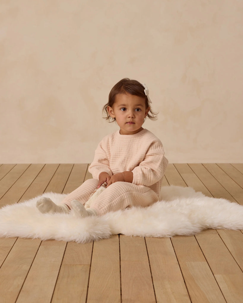 Textured Sweat Set in Antique by Quincy Mae