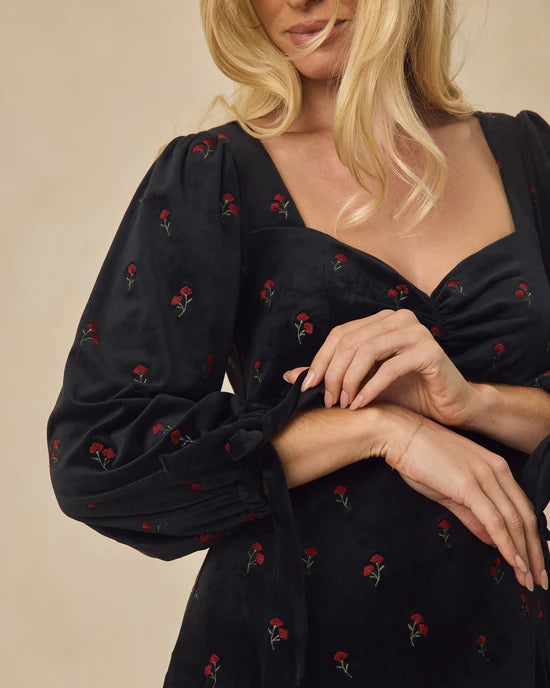 Morgan Dress in Velvet Floral by Noralee