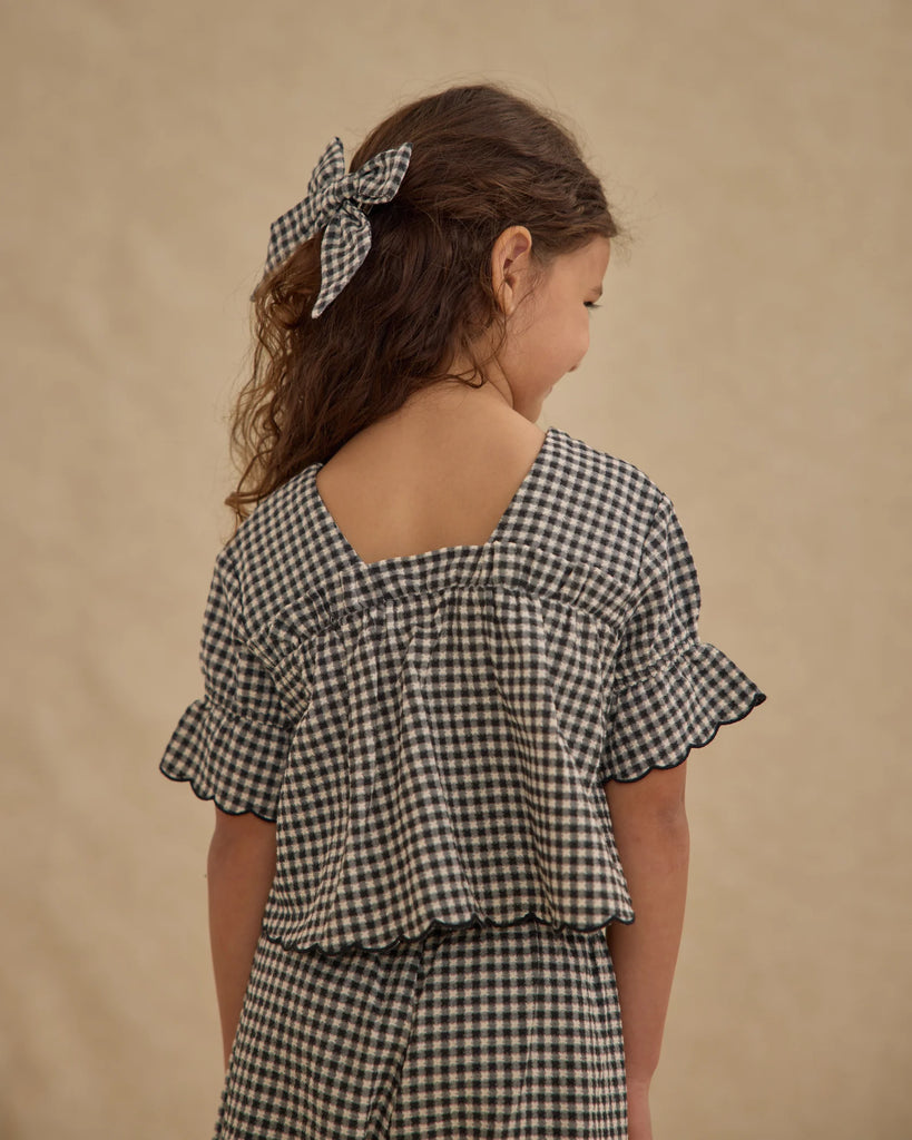 Francie Blouse in Black Gingham by Rylee + Cru